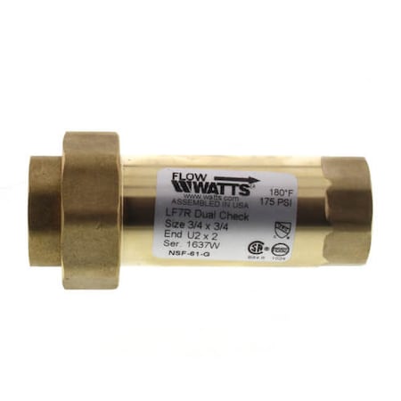 Watts Lf7Ru2-2 3/4" Dual Check Valve LF7RU2-2